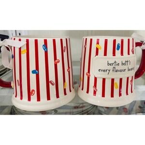Bertie Bott's Every Flavor Beans Mug Red Stripe Jelly Bean Ceramic